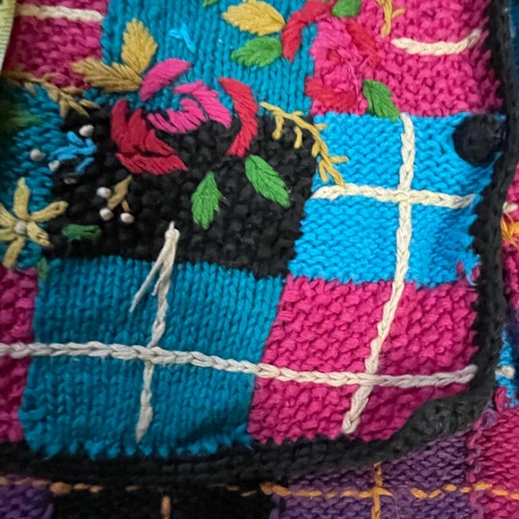 Women’s 80s Vintage Floral Plaid Knit Cardigan Size Large - Picture 12 of 12